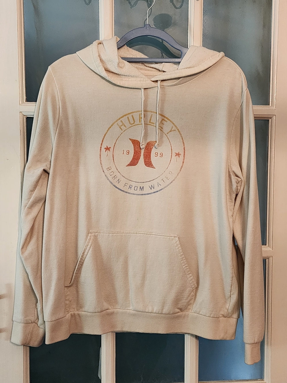Hurley Beige Logo Hoodie - Womens Pullover Sweater